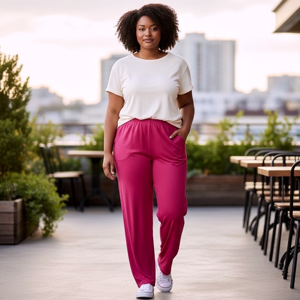 Chico's Travelers Pant Womens 4R 20/22R Wild Poppy No Tummy Red Pink Modern Chic